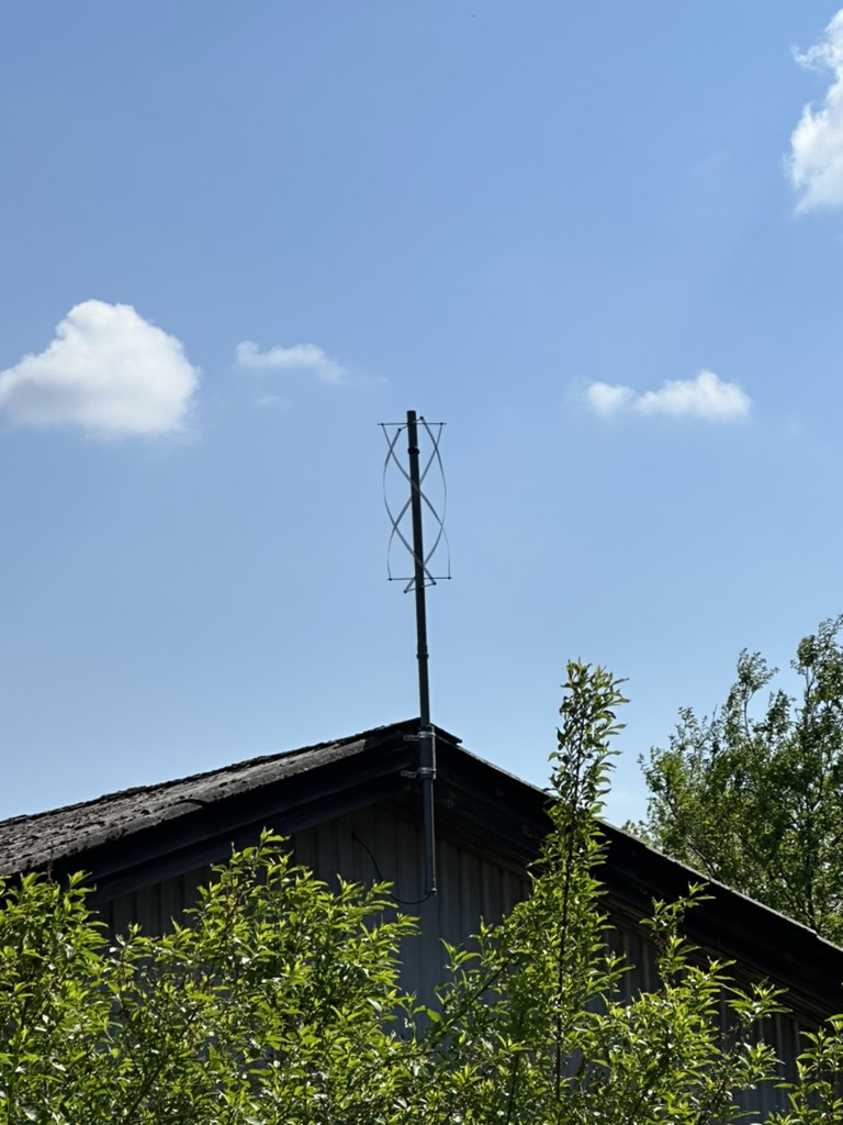 A QFH antenna installed on a roof